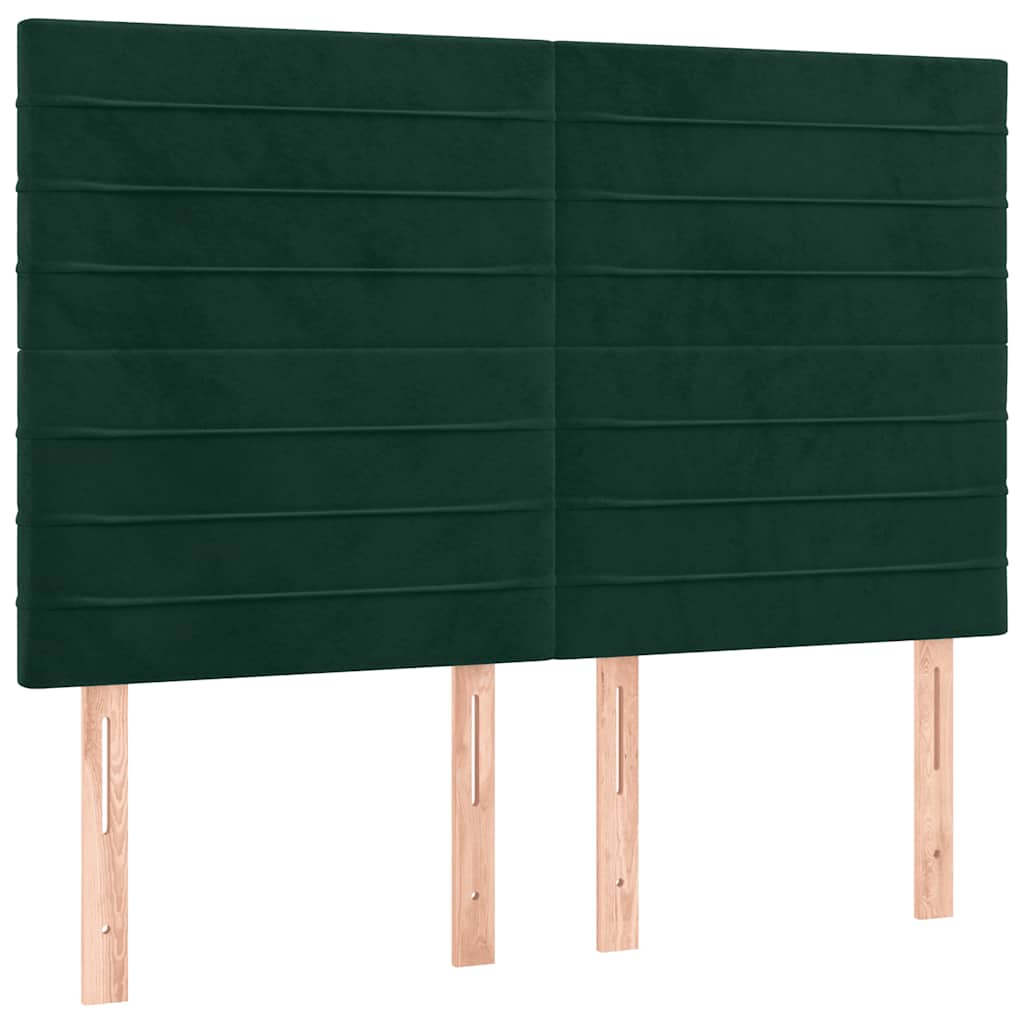 Sommier à lattes de lit et matelas Vert foncé 140x190cm Velours - XIOS