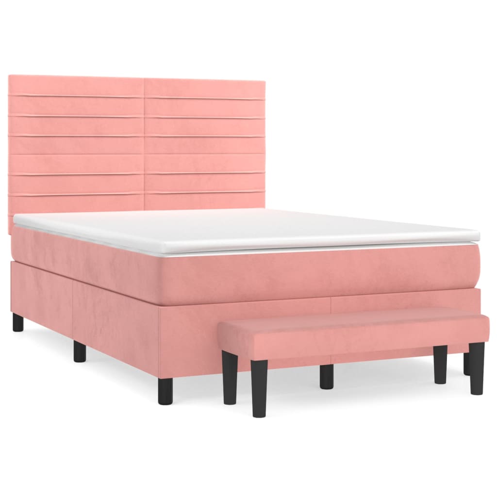 Sommier à lattes de lit avec matelas Rose 140x190 cm Velours - XIOS
