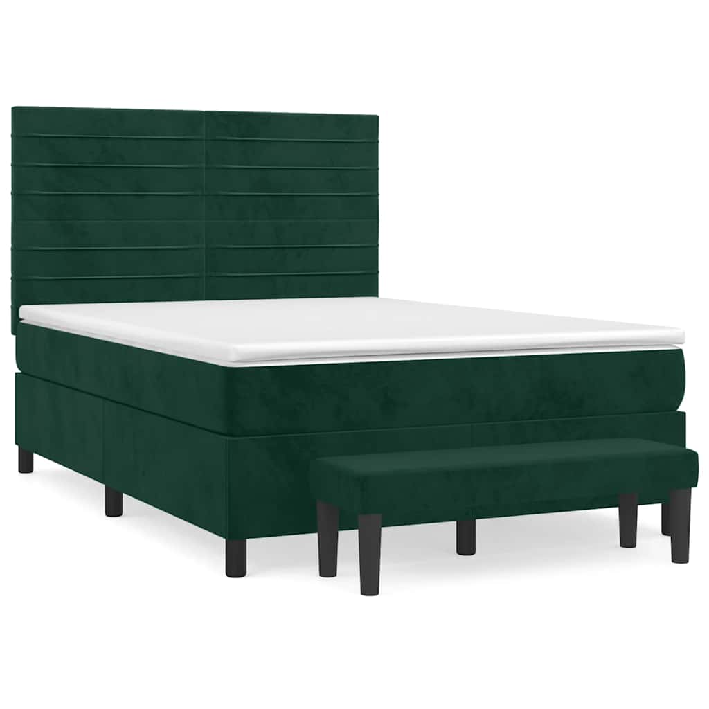 Sommier à lattes de lit et matelas Vert foncé 140x200cm Velours - XIOS
