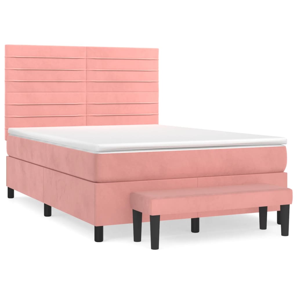 Sommier à lattes de lit avec matelas Rose 140x200 cm Velours - XIOS