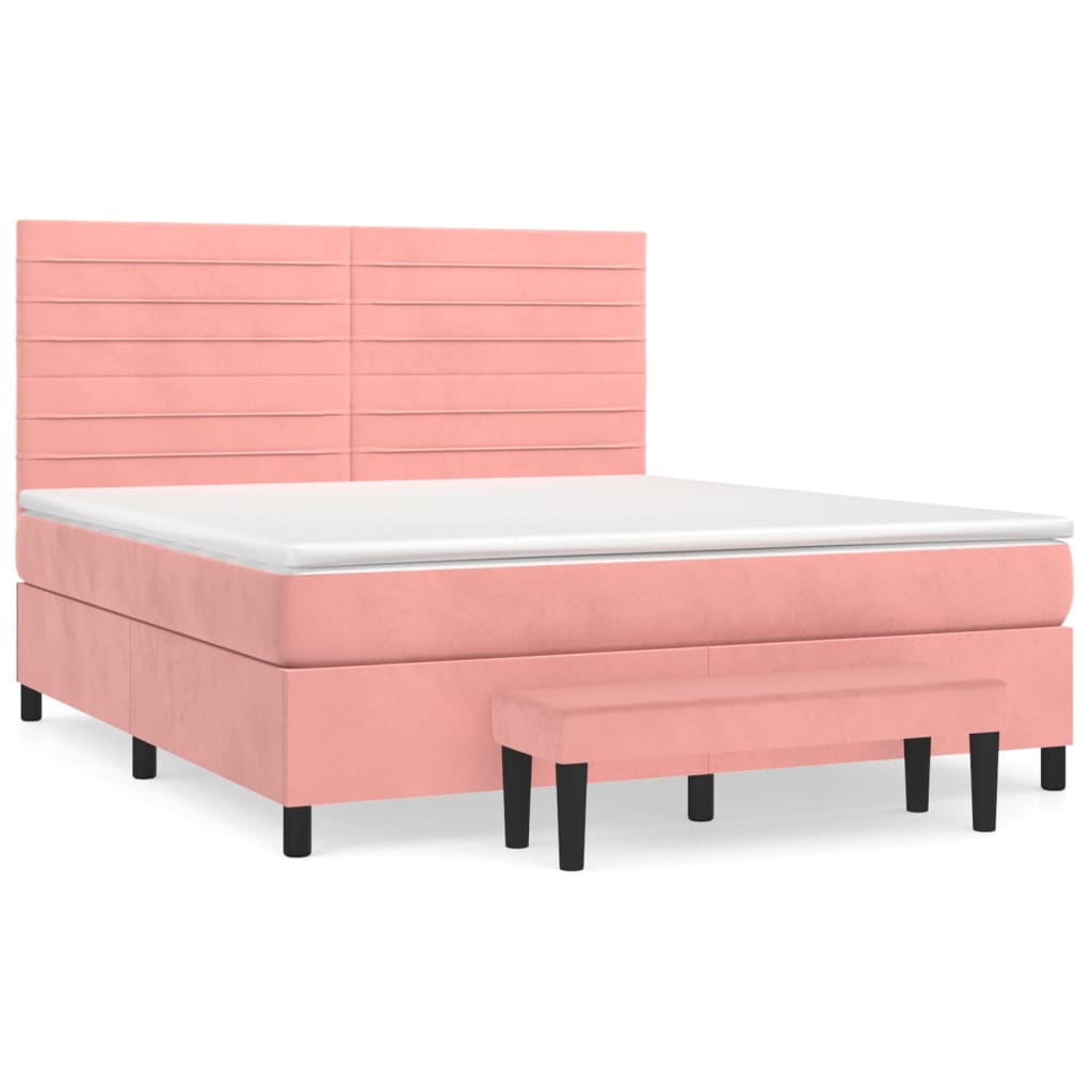 Sommier à lattes de lit avec matelas Rose 180x200 cm Velours