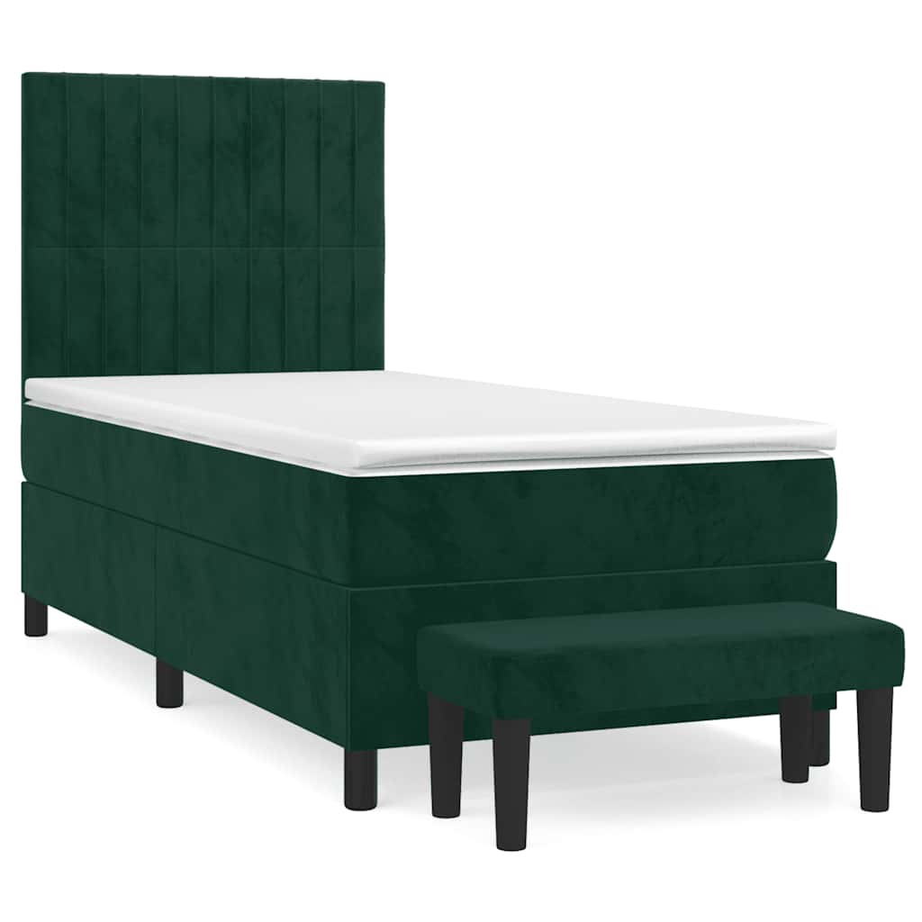 Sommier à lattes de lit avec matelas Vert foncé 90x190 cm - XIOS