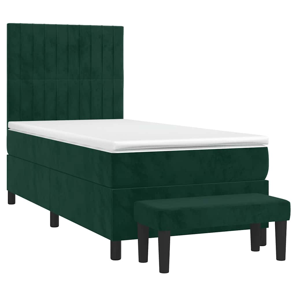 Sommier à lattes de lit avec matelas Vert foncé 90x190 cm - XIOS