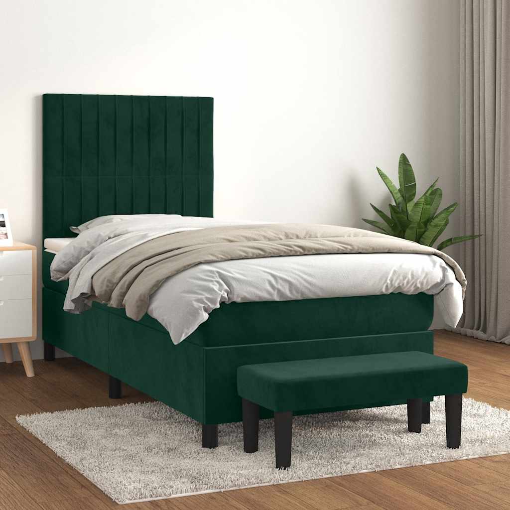 Sommier à lattes de lit avec matelas Vert foncé 90x190 cm - XIOS