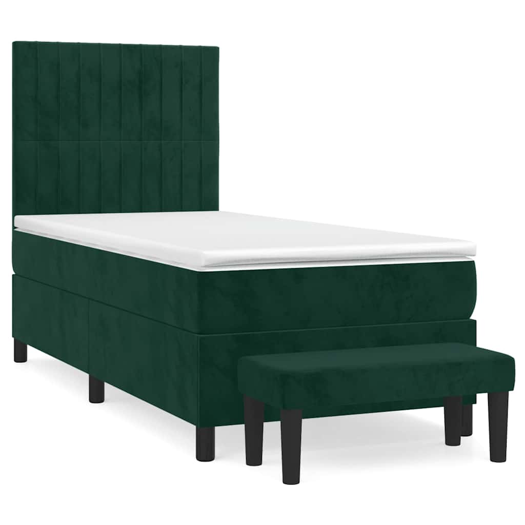 Sommier à lattes de lit avec matelas Vert foncé 90x200 cm - XIOS