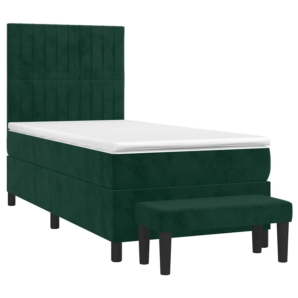 Sommier à lattes de lit avec matelas Vert foncé 100x200 cm - XIOS