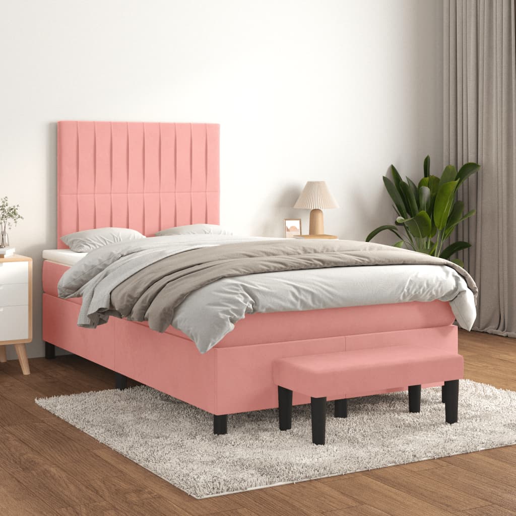 Sommier à lattes de lit avec matelas Rose 120x200 cm Velours - XIOS