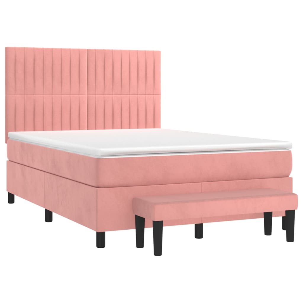 Sommier à lattes de lit avec matelas Rose 140x190 cm Velours - XIOS