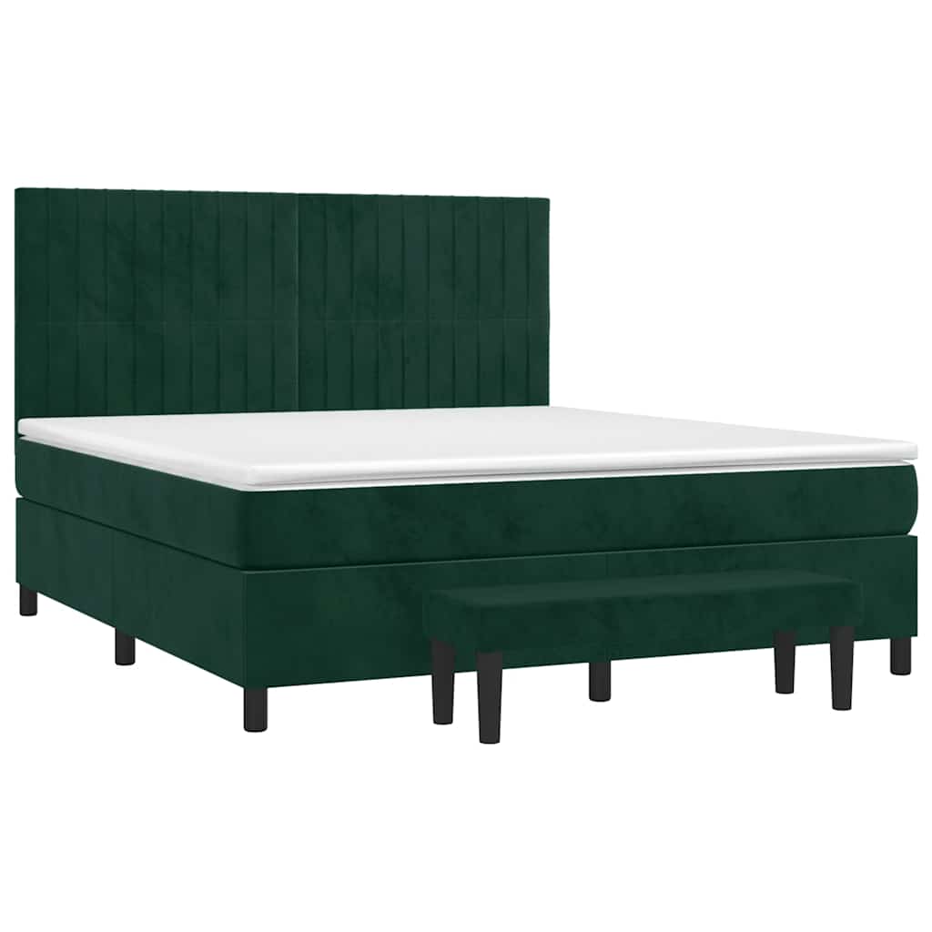 Sommier à lattes de lit et matelas Vert foncé 160x200cm Velours - XIOS