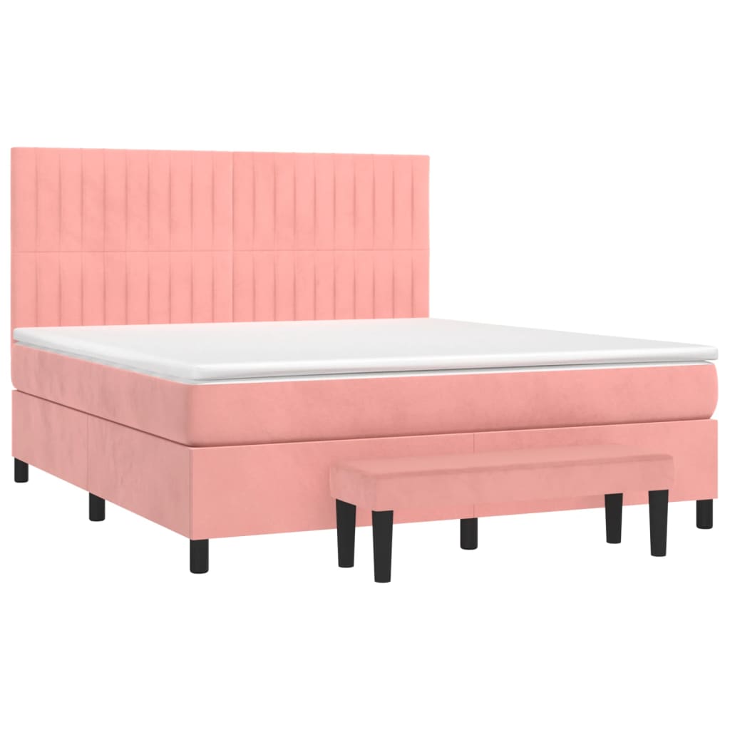 Sommier à lattes de lit avec matelas Rose 160x200 cm Velours - XIOS