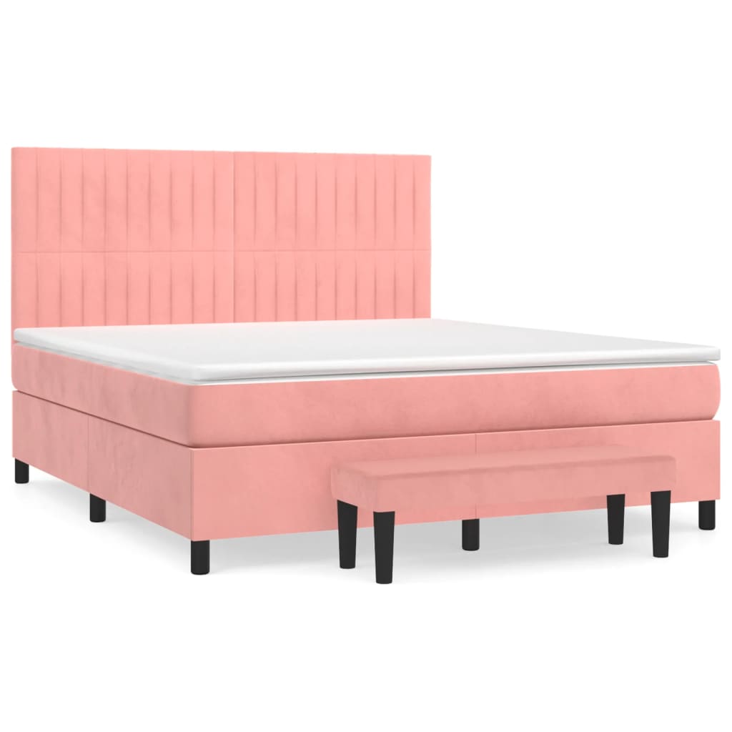 Sommier à lattes de lit avec matelas Rose 180x200 cm Velours - XIOS