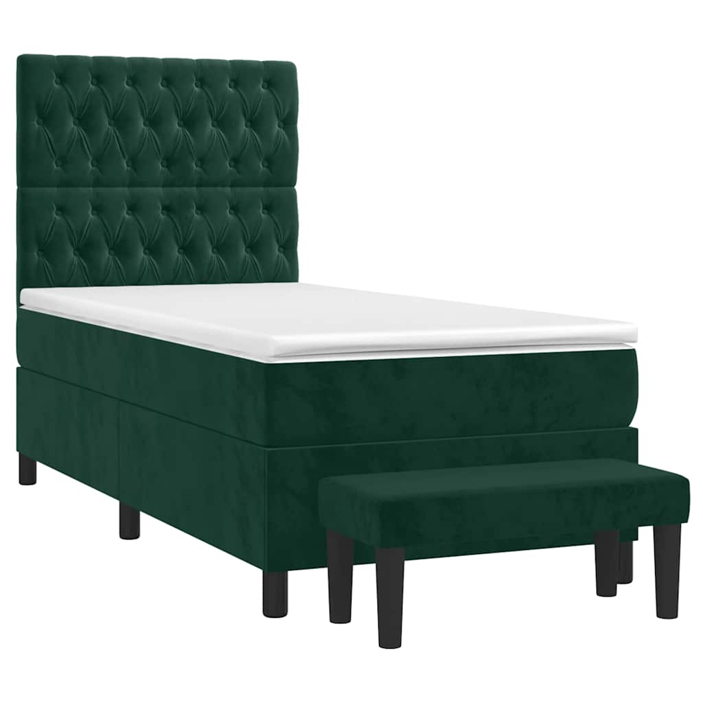 Sommier à lattes de lit et matelas Vert foncé 80x200 cm Velours - XIOS