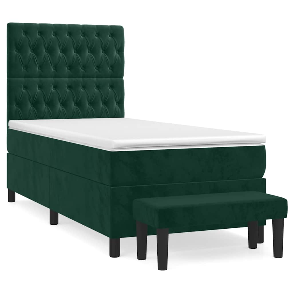 Sommier à lattes de lit avec matelas Vert foncé 90x190 cm - XIOS