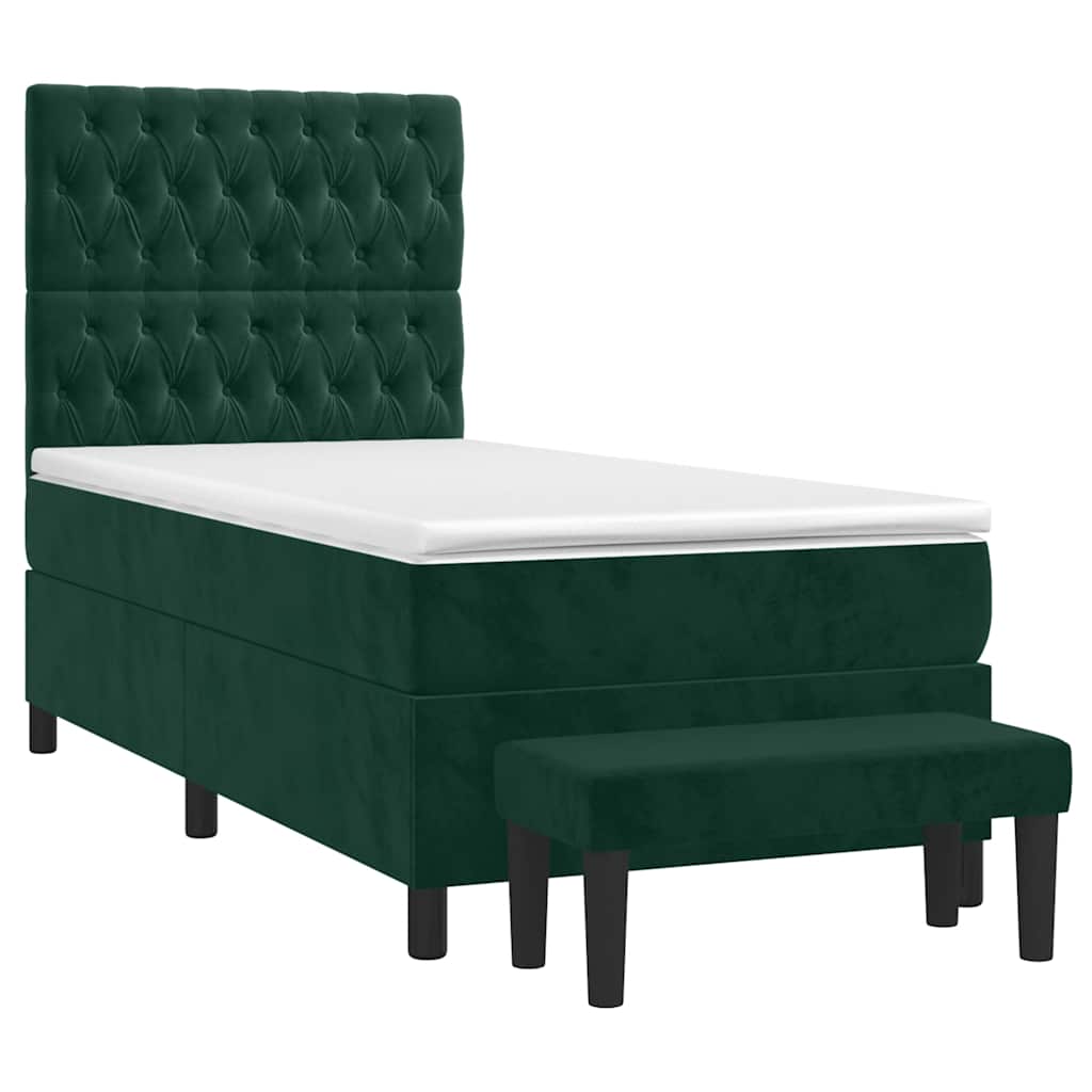 Sommier à lattes de lit avec matelas Vert foncé 90x200 cm - XIOS