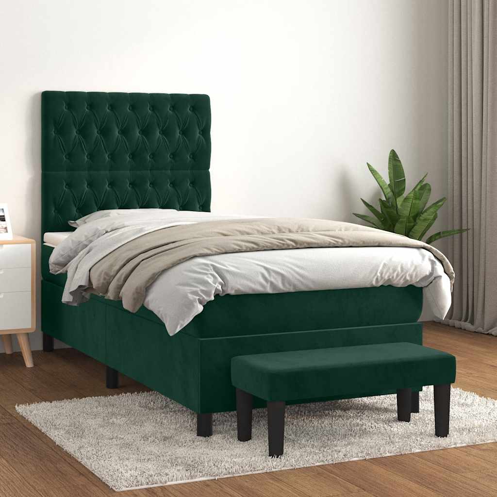 Sommier à lattes de lit avec matelas Vert foncé 90x200 cm - XIOS