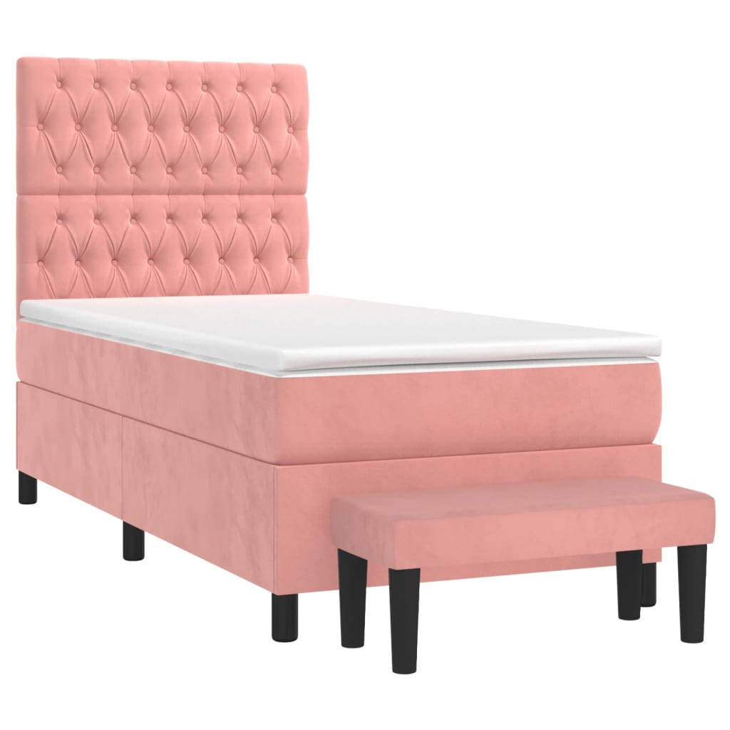 Sommier à lattes de lit avec matelas Rose 90x200 cm Velours - XIOS