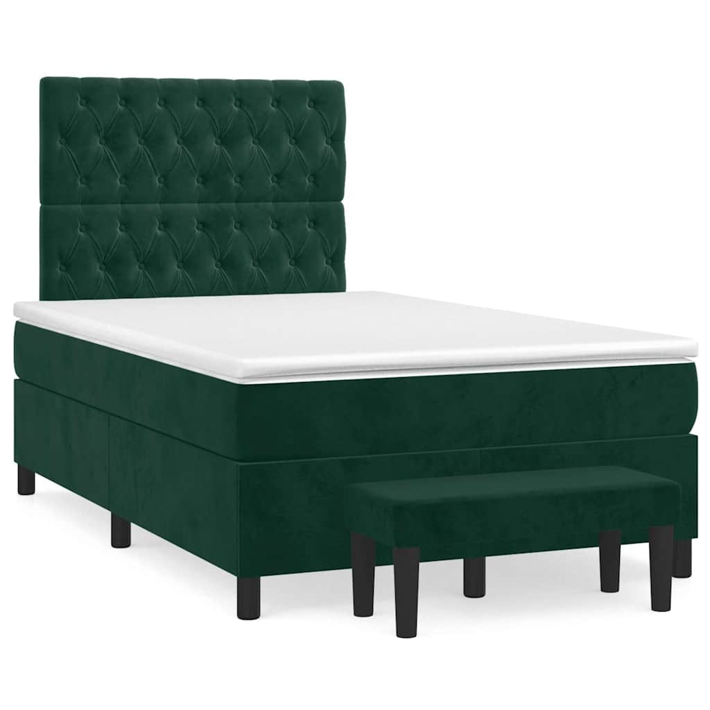 Sommier à lattes de lit et matelas Vert foncé 120x200cm Velours - XIOS