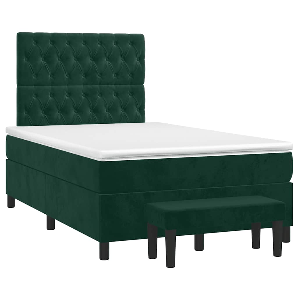 Sommier à lattes de lit et matelas Vert foncé 120x200cm Velours - XIOS