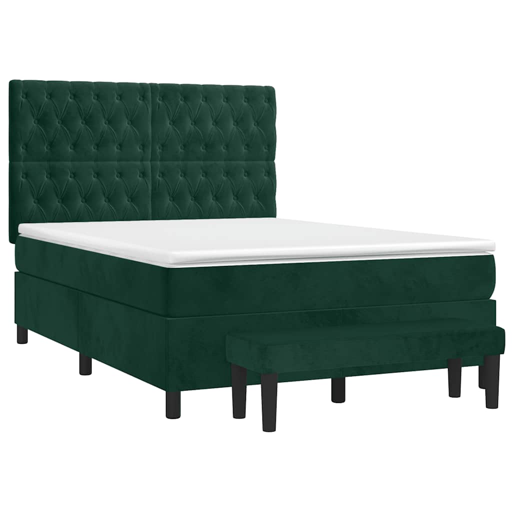 Sommier à lattes de lit et matelas Vert foncé 140x200cm Velours - XIOS
