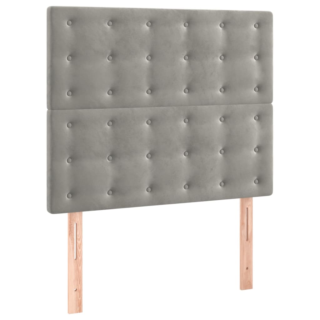 Sommier à lattes de lit et matelas Gris clair 80x200 cm Velours - XIOS