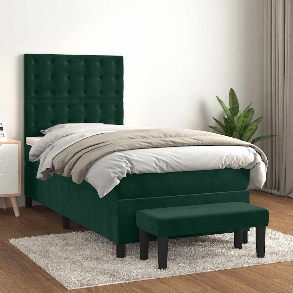 Sommier à lattes de lit avec matelas Vert foncé 90x190 cm - XIOS