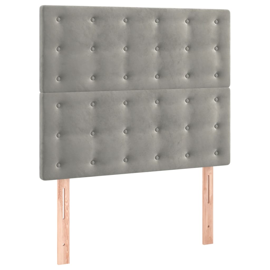 Sommier à lattes de lit et matelas Gris clair 90x200 cm Velours - XIOS