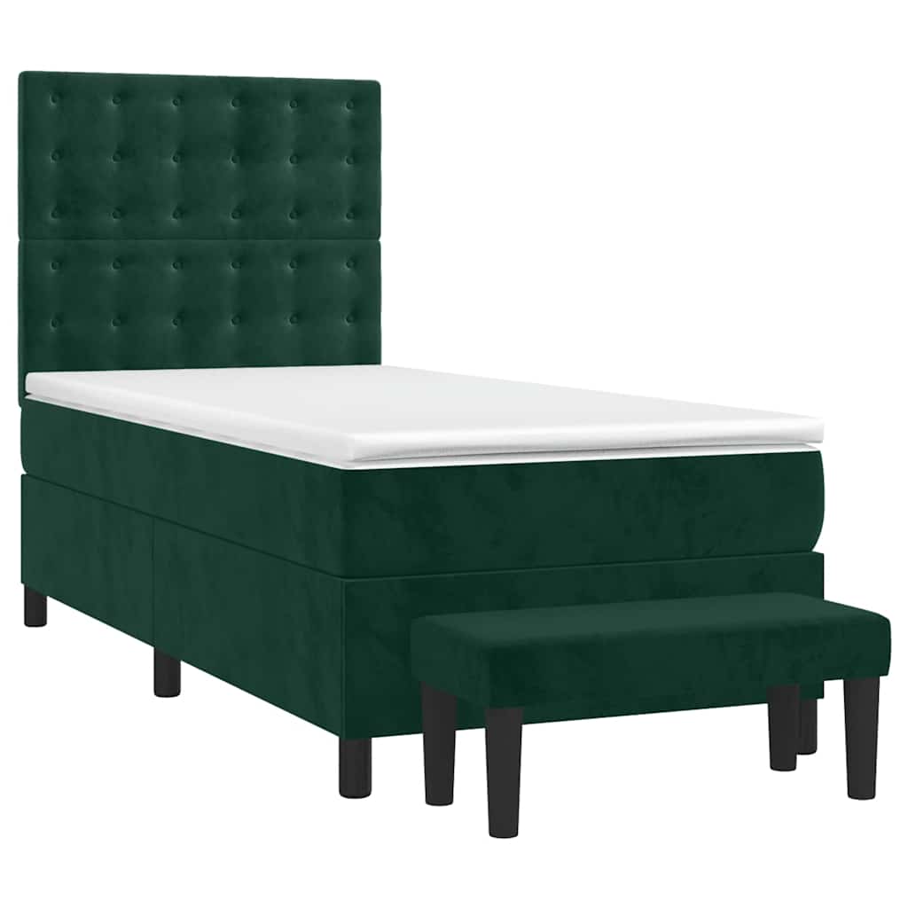 Sommier à lattes de lit avec matelas Vert foncé 90x200 cm - XIOS