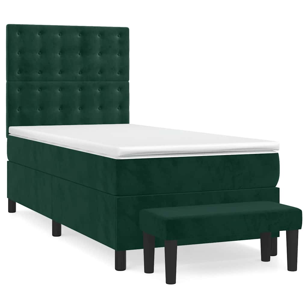 Sommier à lattes de lit avec matelas Vert foncé 90x200 cm - XIOS