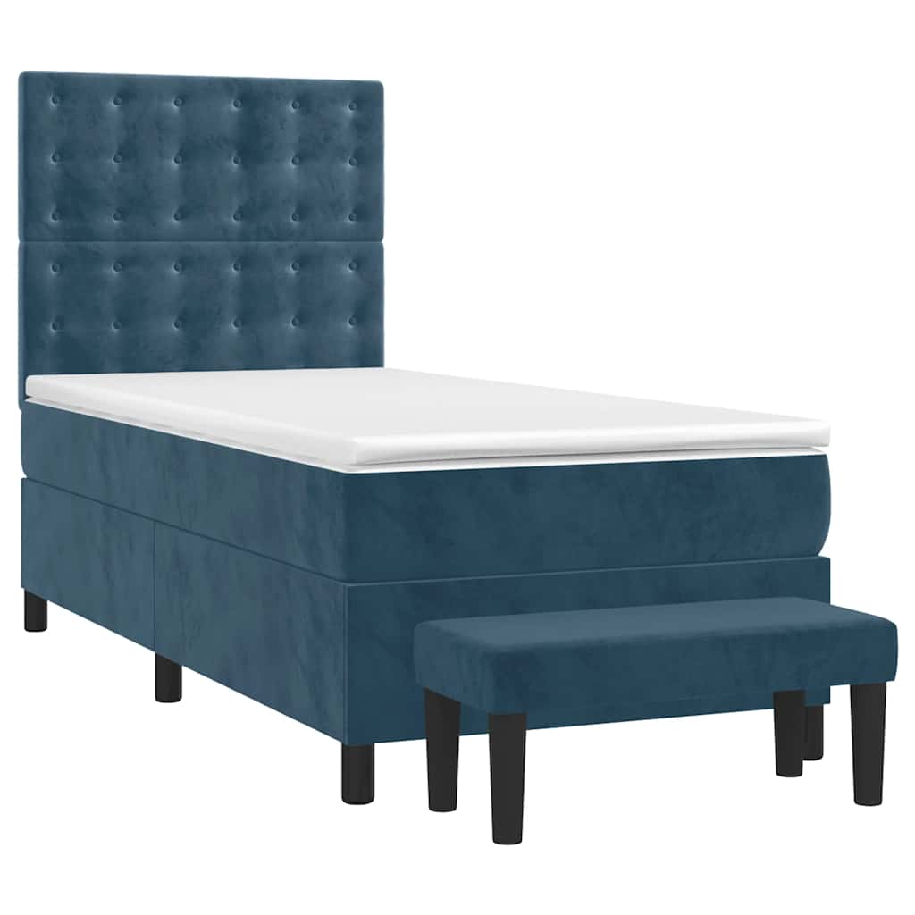 Sommier à lattes de lit avec matelas Bleu foncé 90x200 cm - XIOS
