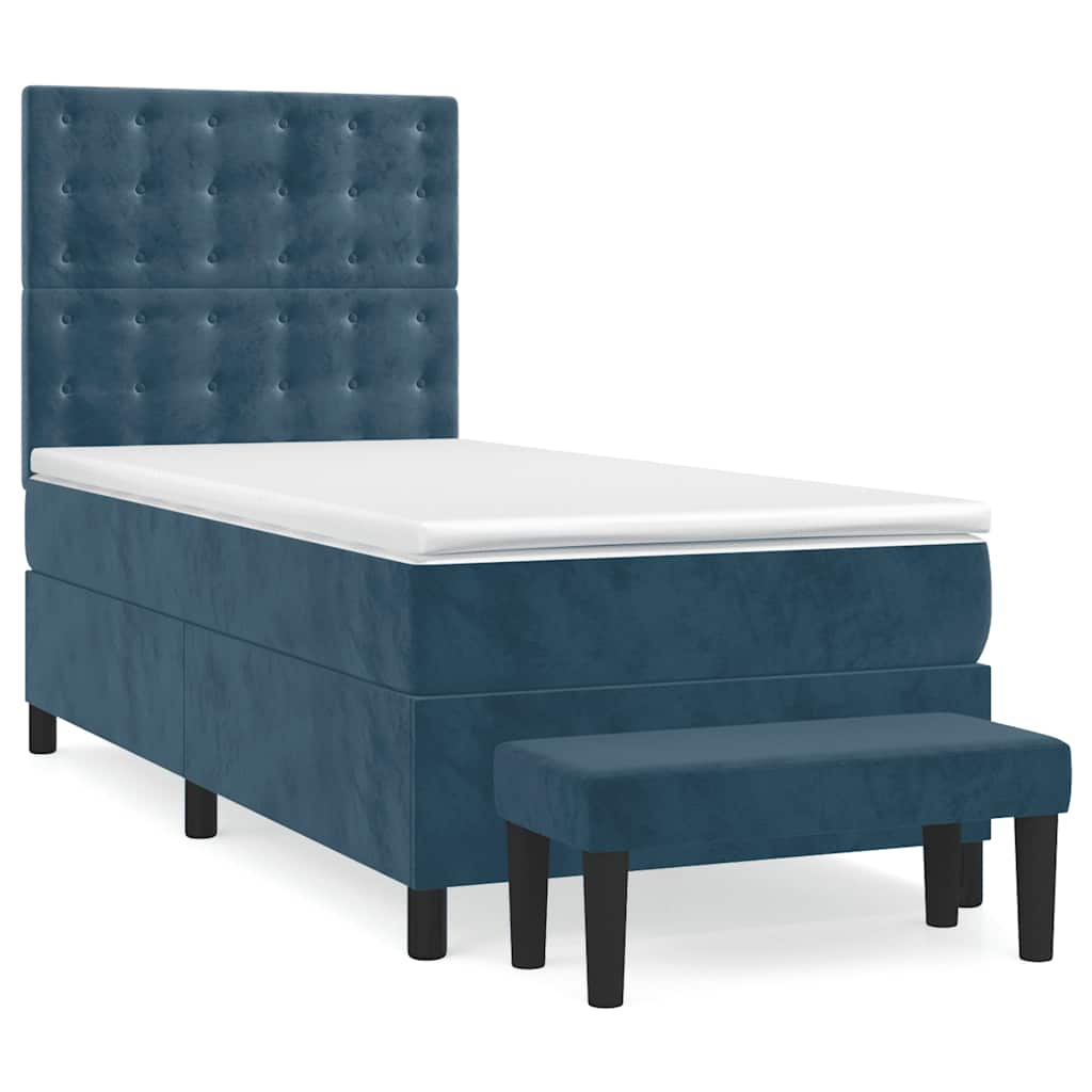 Sommier à lattes de lit avec matelas Bleu foncé 90x200 cm - XIOS
