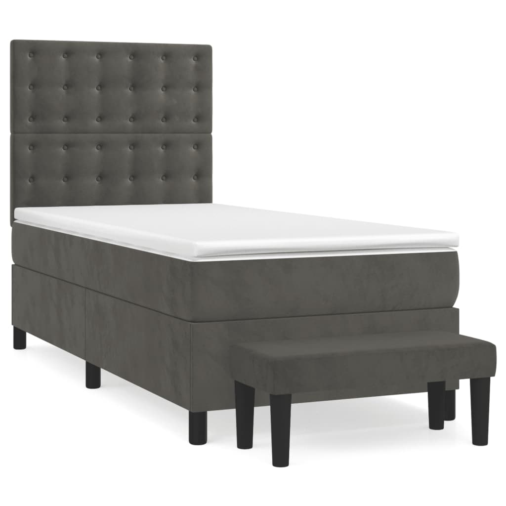 Sommier à lattes de lit avec matelas Gris foncé 100x200 cm - XIOS