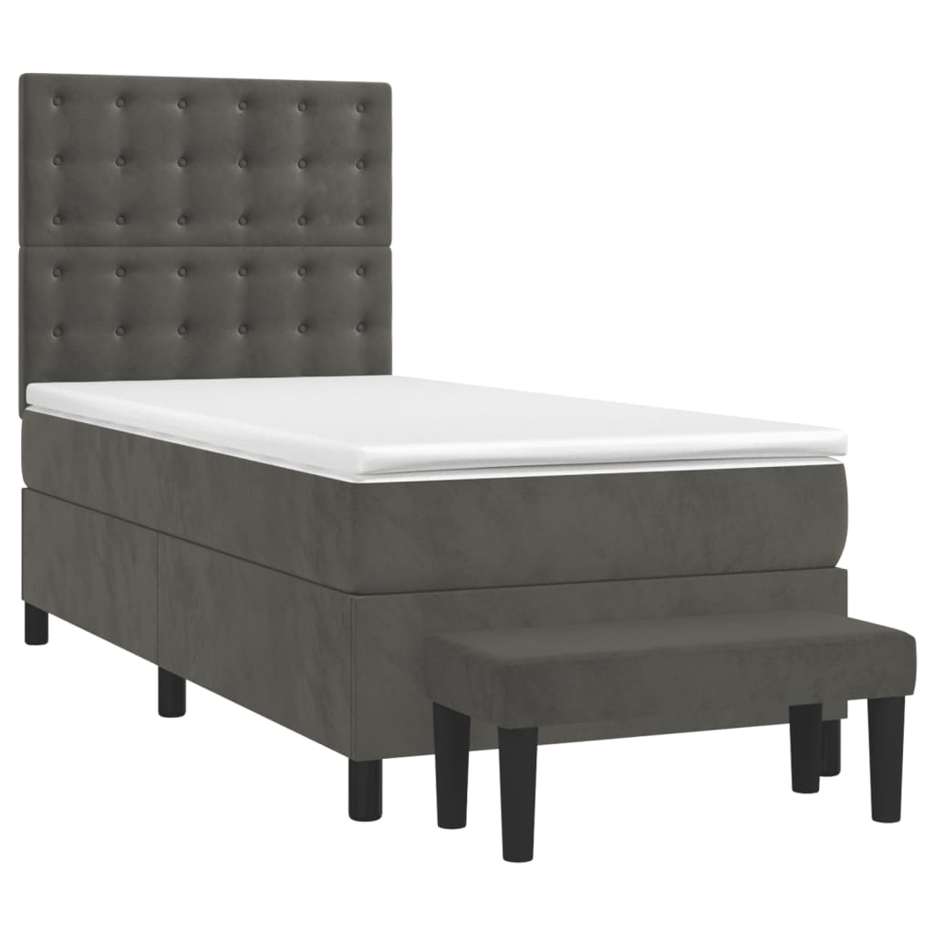 Sommier à lattes de lit avec matelas Gris foncé 100x200 cm - XIOS