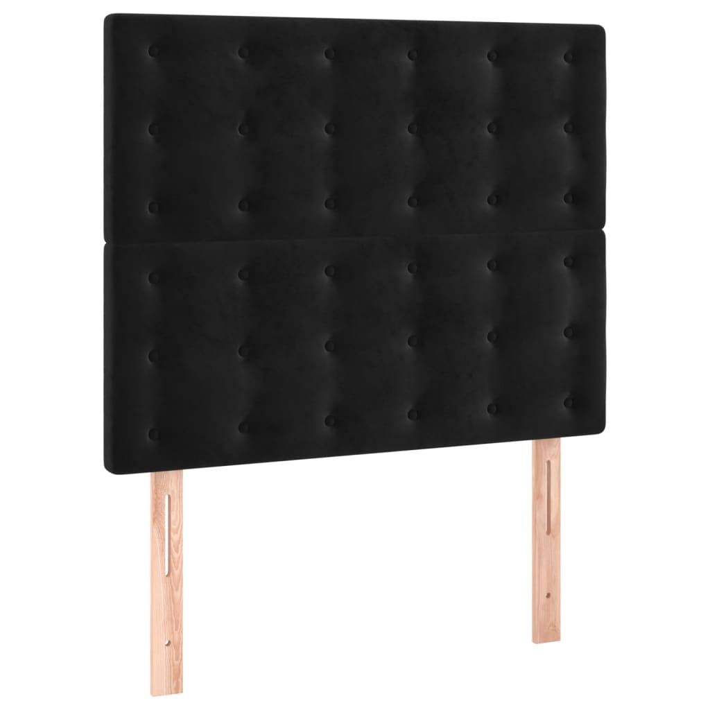 Sommier à lattes de lit avec matelas Noir 100x200 cm Velours - XIOS