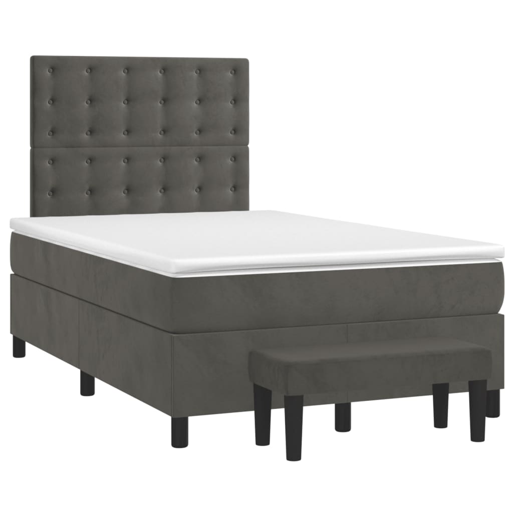 Sommier à lattes de lit et matelas Gris foncé 120x200cm Velours - XIOS