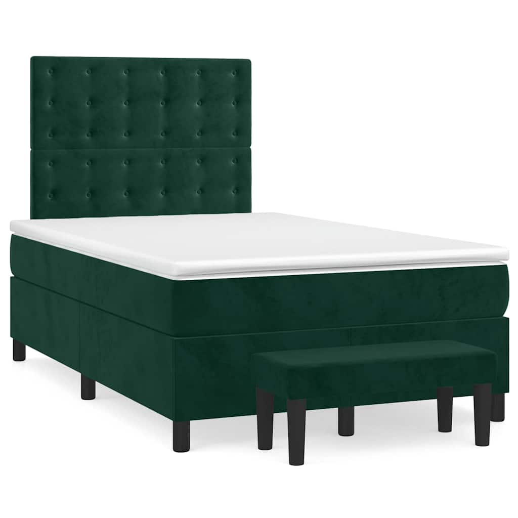 Sommier à lattes de lit et matelas Vert foncé 120x200cm Velours - XIOS