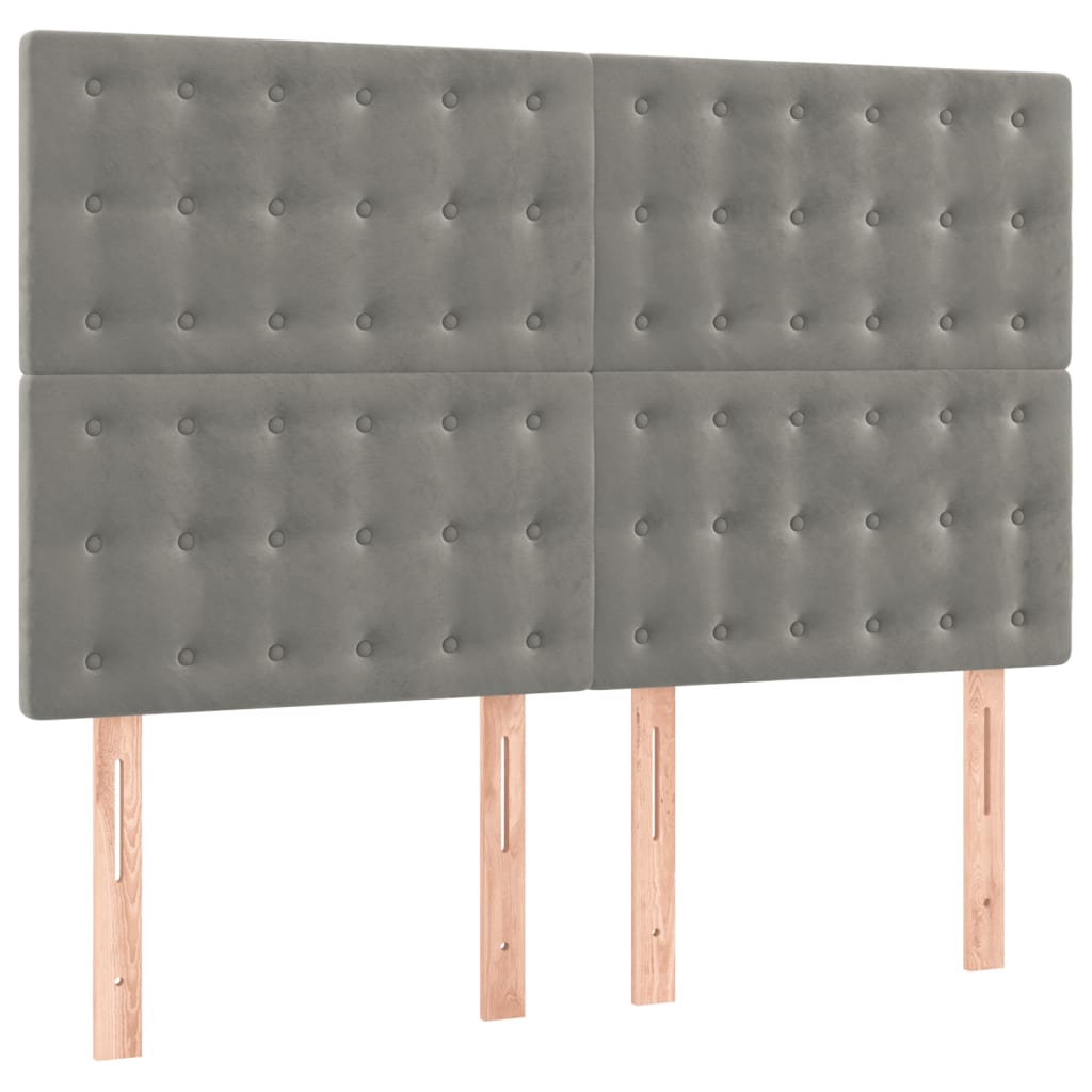 Sommier à lattes de lit et matelas Gris clair 140x190cm Velours - XIOS