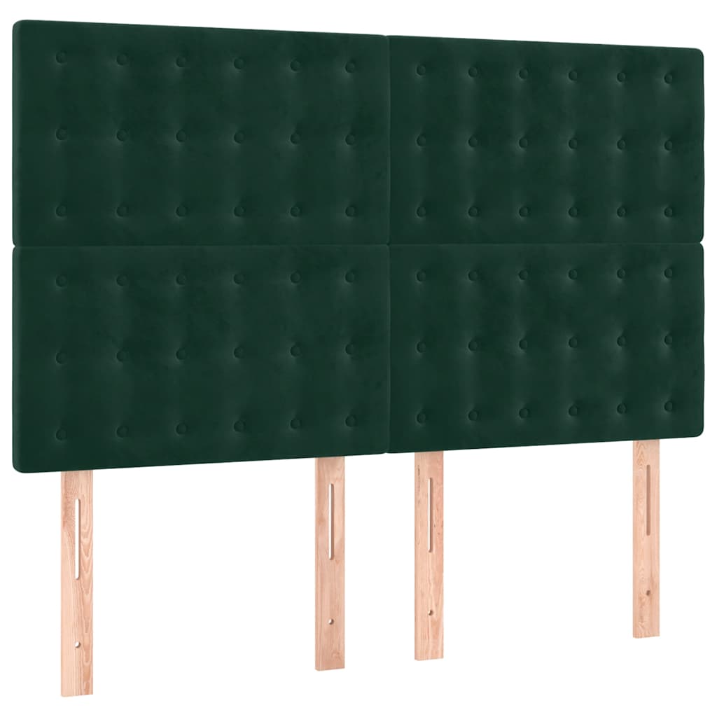 Sommier à lattes de lit et matelas Vert foncé 140x190cm Velours - XIOS