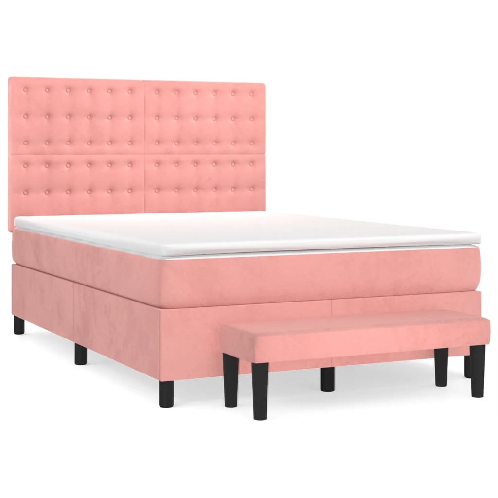Sommier à lattes de lit avec matelas Rose 140x190 cm Velours - XIOS