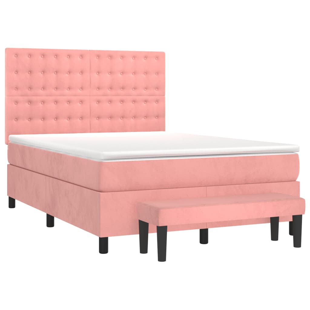 Sommier à lattes de lit avec matelas Rose 140x190 cm Velours - XIOS