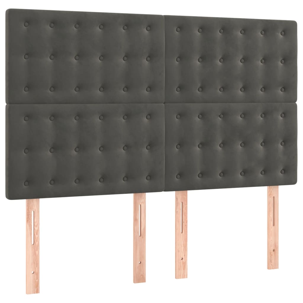 Sommier à lattes de lit et matelas Gris foncé 140x200cm Velours - XIOS