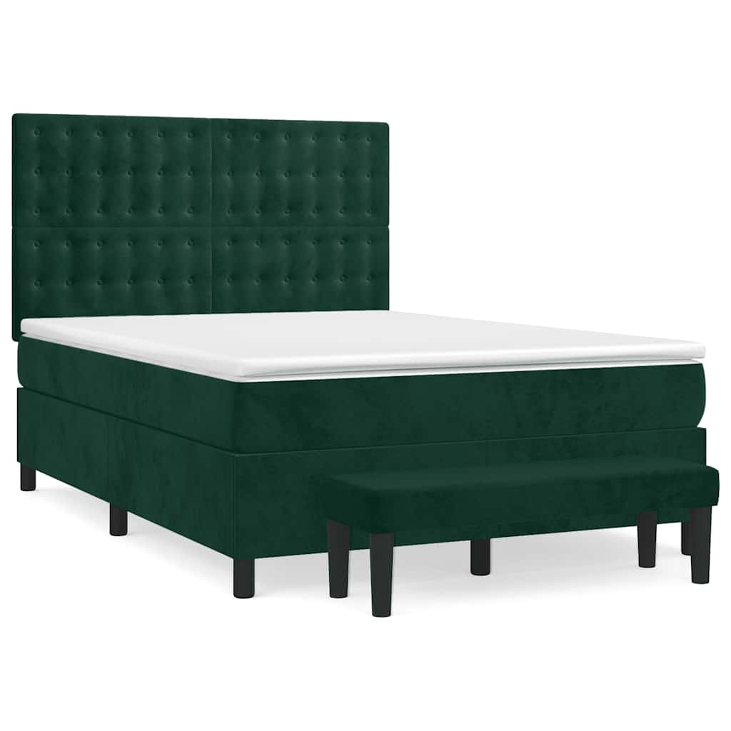 Sommier à lattes de lit et matelas Vert foncé 140x200cm Velours - XIOS