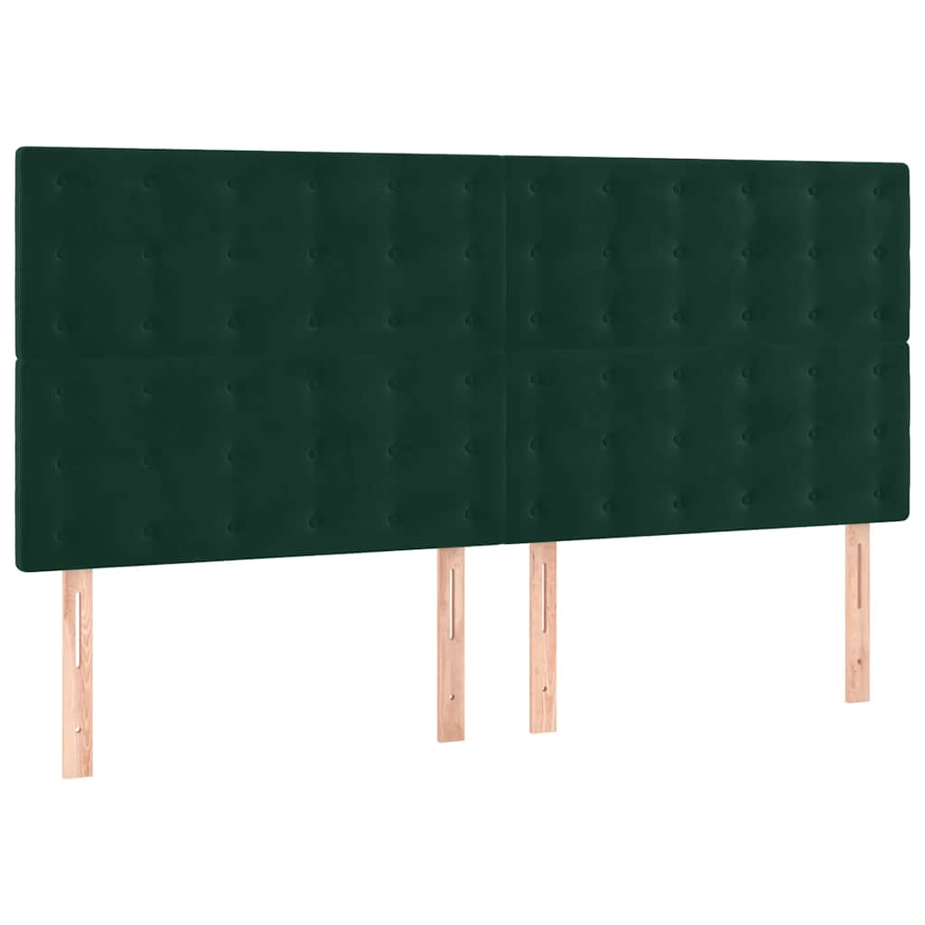 Sommier à lattes de lit et matelas Vert foncé 160x200cm Velours