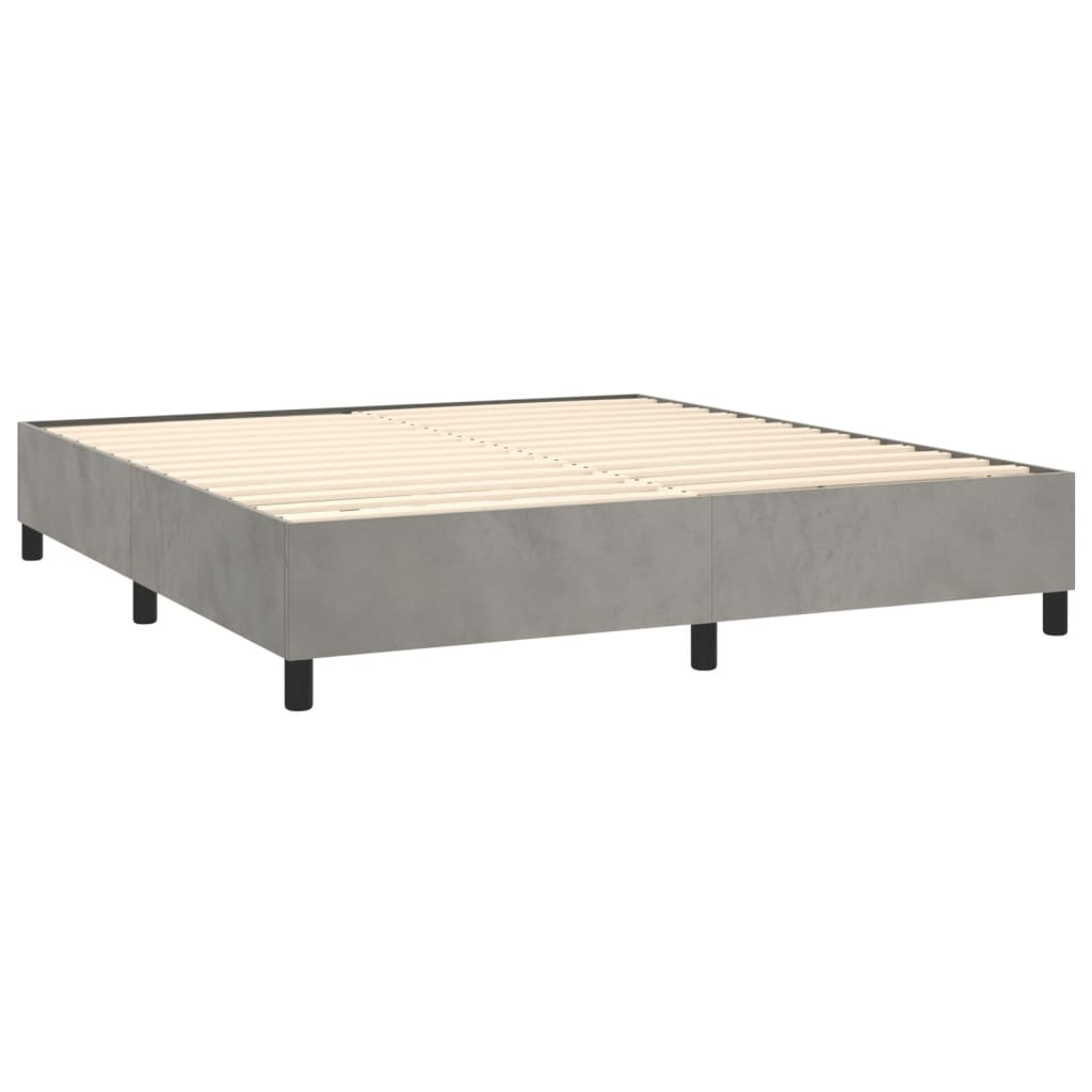 Sommier à lattes de lit et matelas Gris clair 180x200cm Velours - XIOS