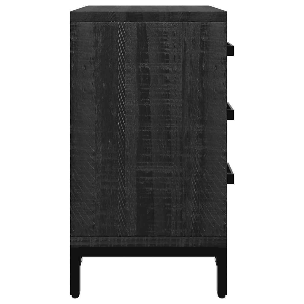 Tables de chevet 2 pcs Noir 40x30x55 cm Bois de pin massif - XIOS