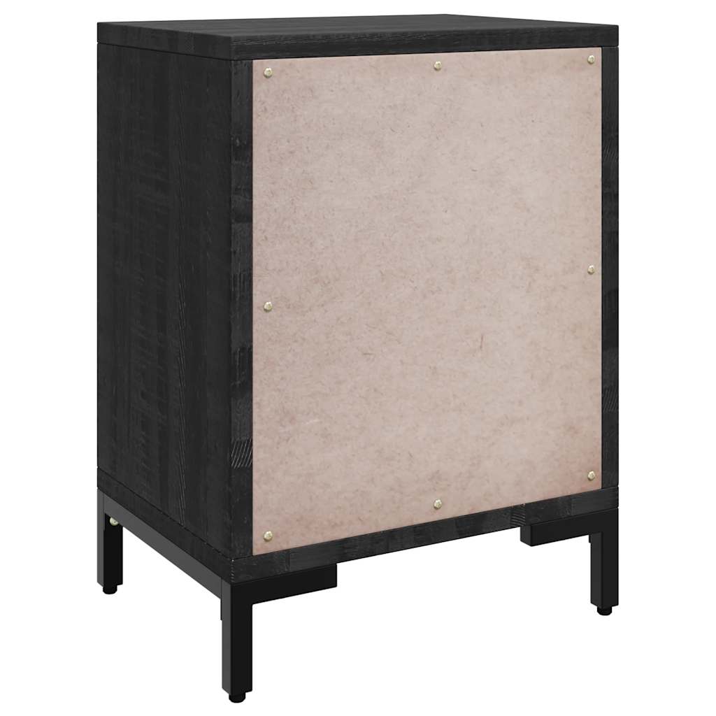 Tables de chevet 2 pcs Noir 40x30x55 cm Bois de pin massif - XIOS