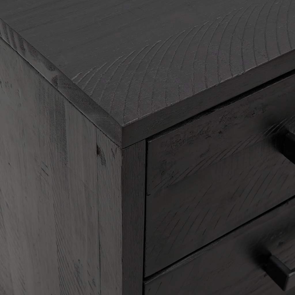 Tables de chevet 2 pcs Noir 40x30x55 cm Bois de pin massif - XIOS