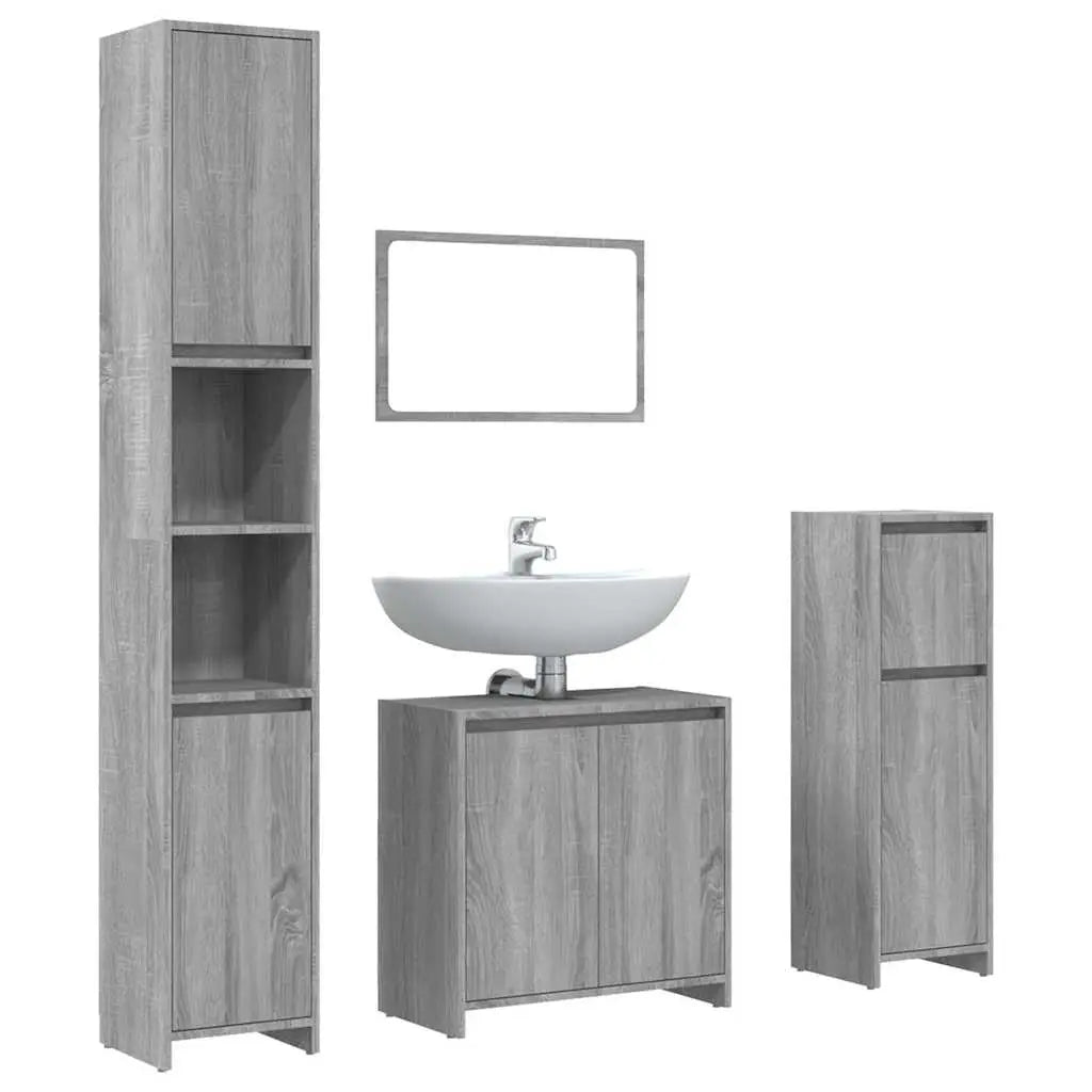 Ensemble de meubles de salle de bain 4 pcs Sonoma gris - XIOS
