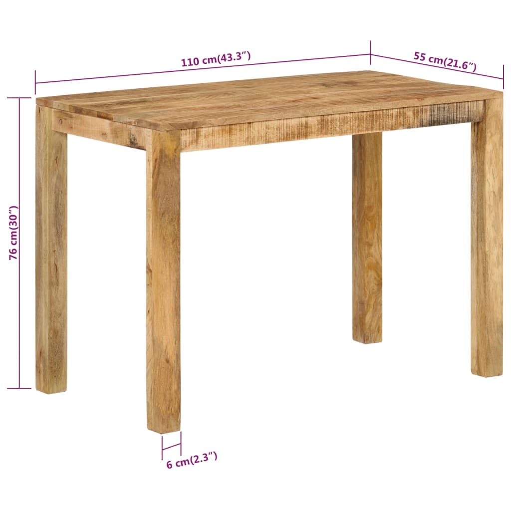 Table à dîner 110x55x76 cm Bois de manguier massif - XIOS
