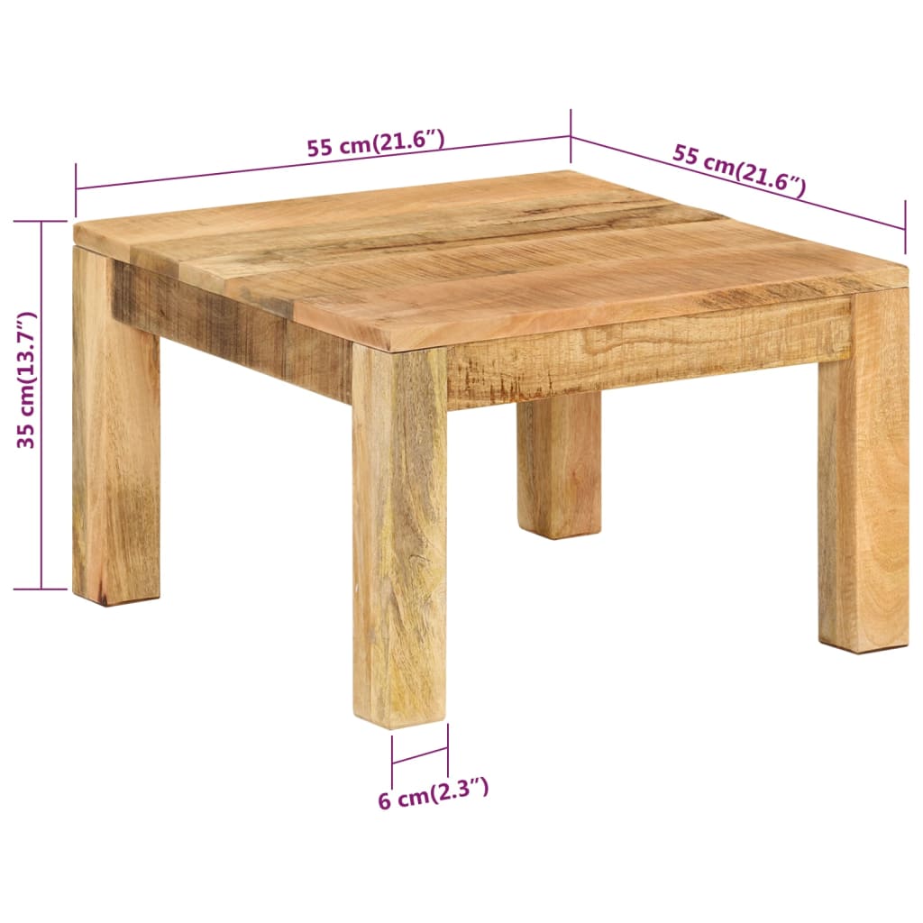 Table basse 55x55x35 cm Bois de manguier massif - XIOS
