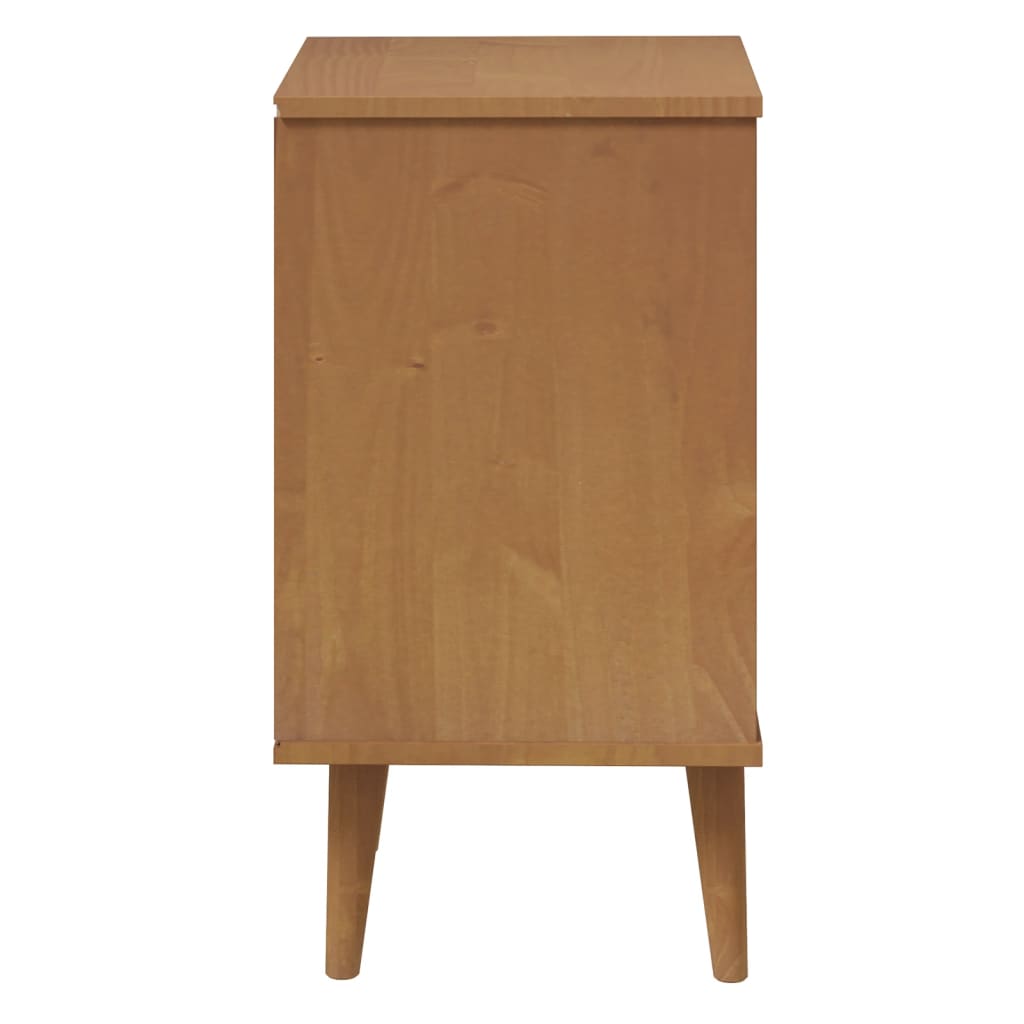 Table de chevet MOLDE Marron 40x35x65 cm Bois de pin solide - XIOS